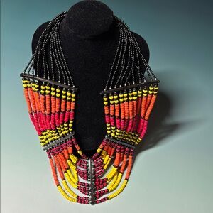 Beaded Brestplate Tribal Necklace